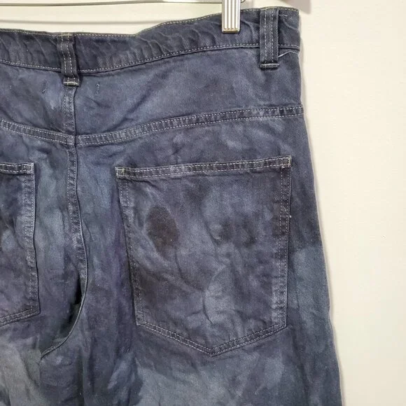 JADED LONDON Low-Rise Colossus Fit Jeans Extreme Wide Bleach Dye Womens 14 x 31" - Picture 8 of 16